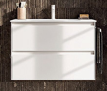 Изображение товара Подвесная тумба под раковину Berloni Bagno Way Block 80 см белый матовый МДФ