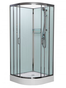 Изображение товара Душевая кабина Frank F410 Brilliant без крыши, 110 х 110 см, низкий поддон, стекла прозрачные, профиль хром, 160009