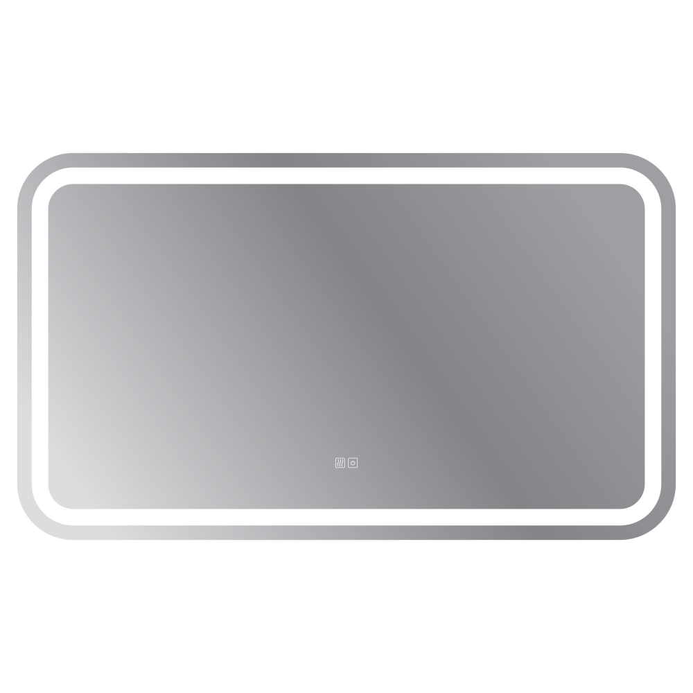 Изображение товара Зеркало Cezares Stylus 120 x 70 см, со встроенной подсветкой, сенсорным выключателем и подогревом, белое, CZR-SPC-STYLUS-1200-700-TCH-WARM
