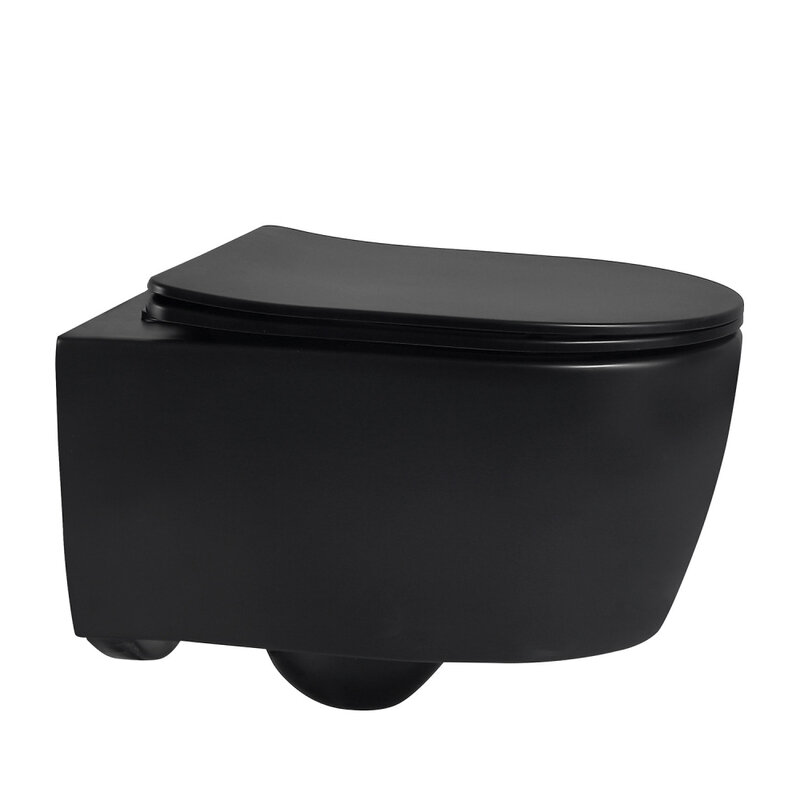 Изображение товара Подвесной унитаз Abber Bequem AC1104MB безободковый черный матовый с микролифтом