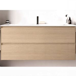 Изображение товара Тумба под раковину Berloni Bagno Way Block 100 см подвесная, rovere natura, WAKBS2CKDIC 1428