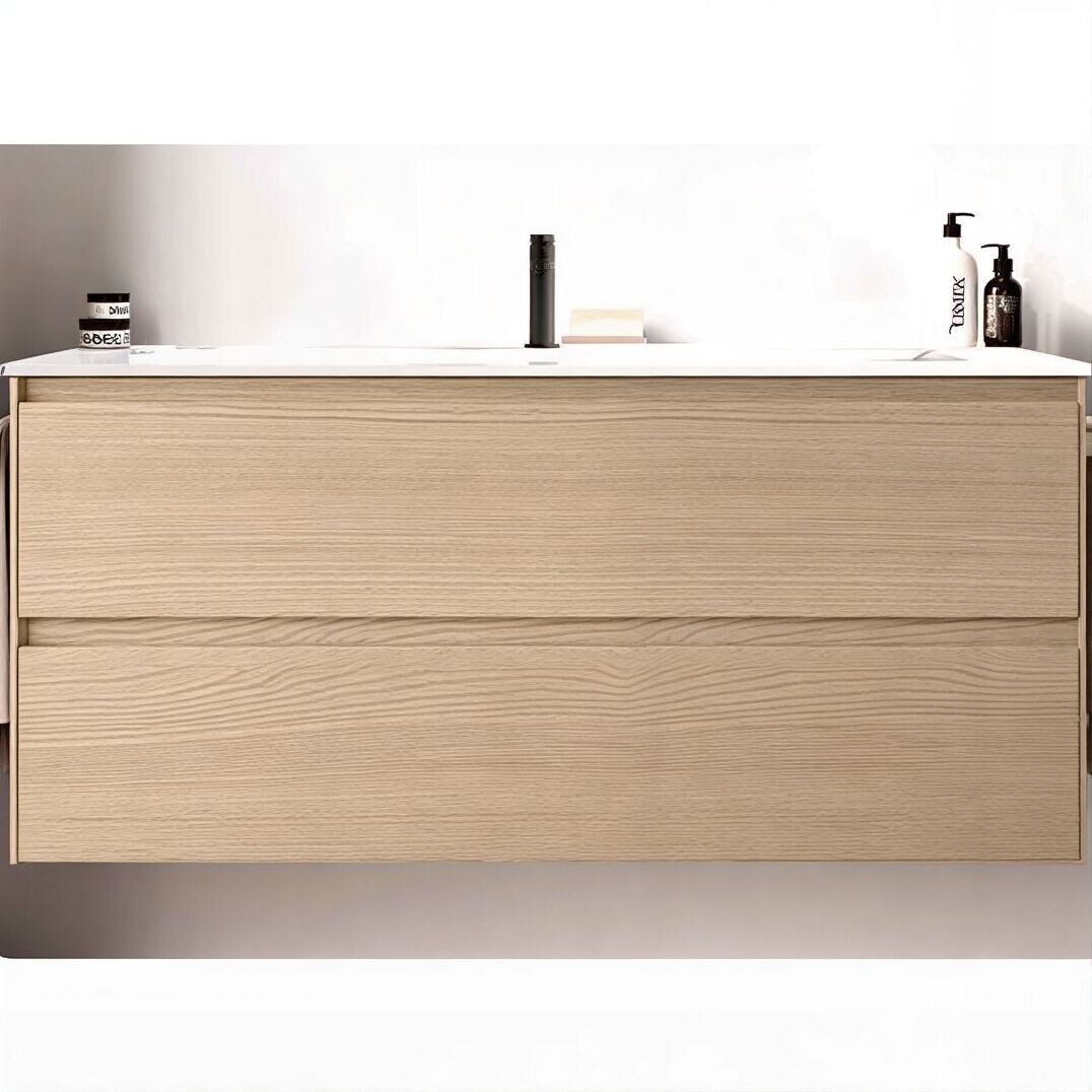 Изображение товара Тумба под раковину Berloni Bagno Way Block 100 см подвесная, rovere natura, WAKBS2CKDIC 1428