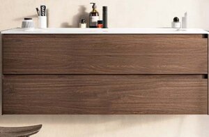 Изображение товара Тумба под раковину Berloni Bagno Way Block 100 см подвесная МДФ rovere cotto