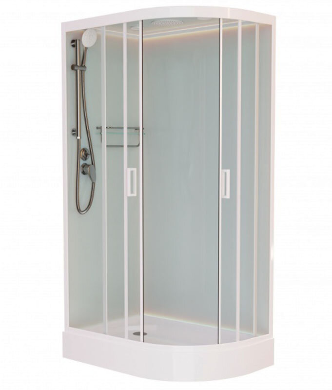 Изображение товара Душевая кабина Frank F412L/R М White 120x80 см низкий поддон стеклянная крыша Германия