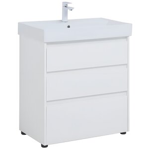 Изображение товара Тумба под раковину Aquanet Nova Lite 302472, 75 см, напольная, цвет белый глянец
