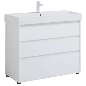 Изображение товара Тумба под раковину Aquanet Nova Lite 302478, 100 см, напольная, цвет белый глянец