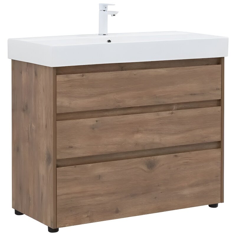 Изображение товара Напольная тумба под раковину Aquanet Nova Lite 100 см дуб рустикальный