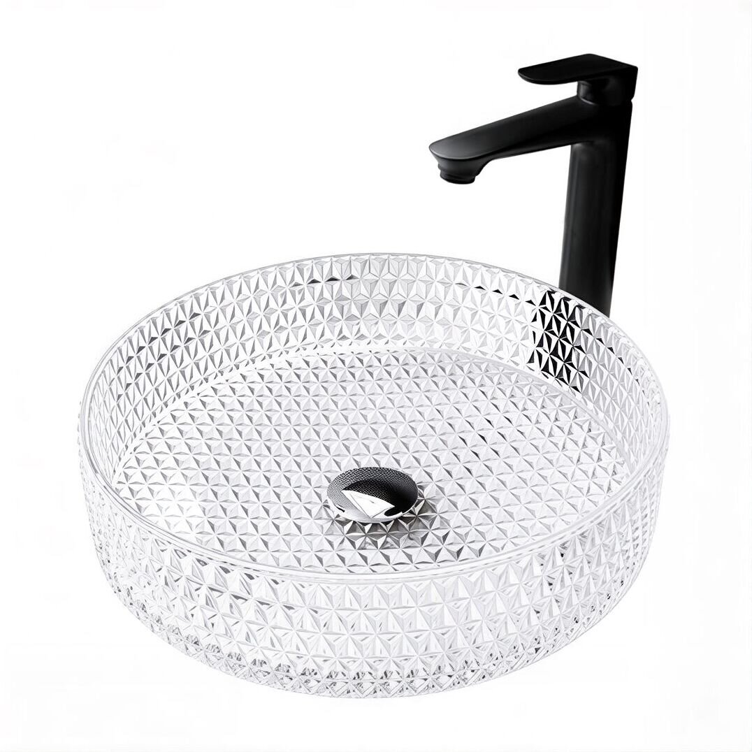 Изображение товара Раковина Abber Glas AK2301, 40 х 40 см, накладная, стеклянная, прозрачная