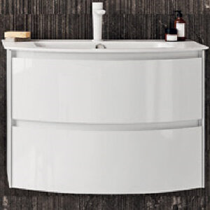 Изображение товара Тумба под раковину Berloni Bagno Way Round 100 см подвесная, ceramica lucido, WARBS2CKD4C 101