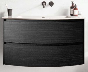 Изображение товара Тумба под раковину Berloni Bagno Way Round 100 см подвесная серого цвета