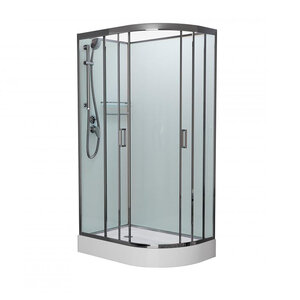 Изображение товара Душевая кабина Frank F412 L/R Brilliant без крыши, 120 х 80 см, низкий поддон, стекла прозрачные, профиль хром, 172009/174009