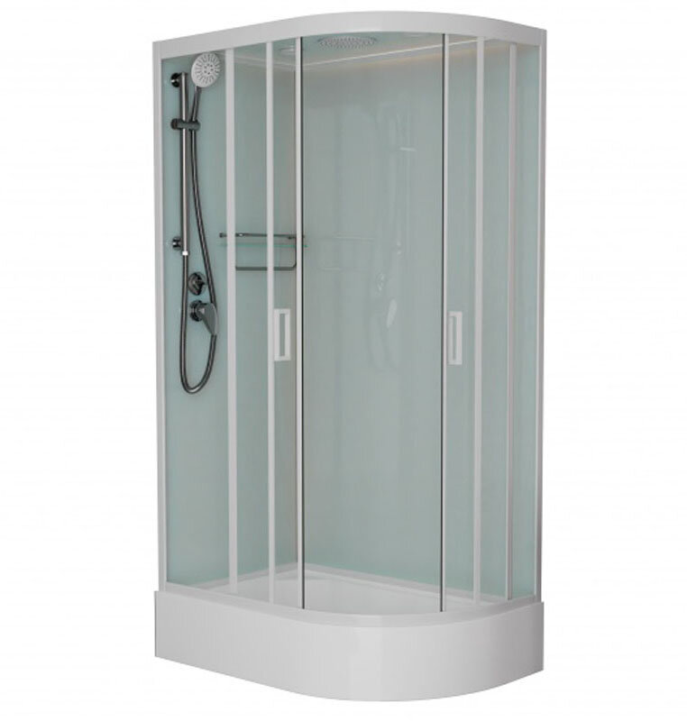 Изображение товара Душевая кабина Frank F412/1L/R М White 120x80 см с матовым стеклом и крышей