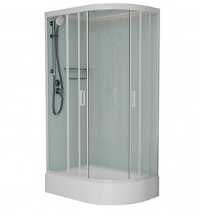 Изображение товара Душевая кабина Frank F412/1L/R М White, 120 x 80 см, средний поддон, стекла матовые, профиль белый, 20028/20030