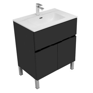 Изображение товара Тумба под раковину Aquanet Алвита new 70, напольная, 1 ящик, 2 дверцы, антрацит, 00303900