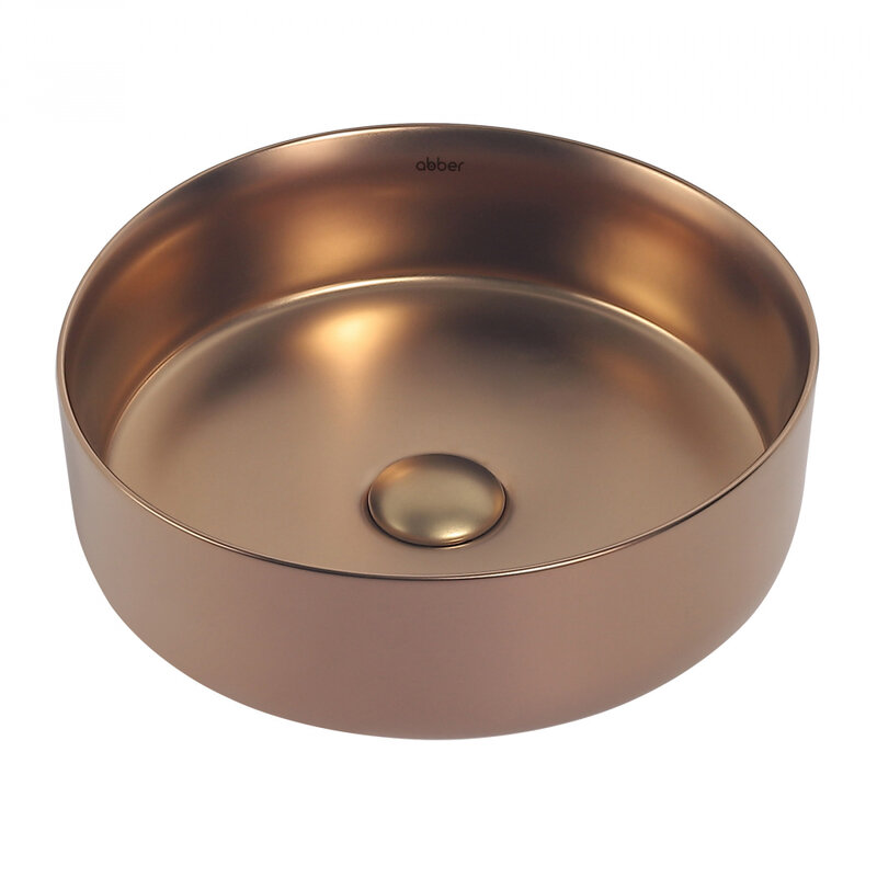 Изображение товара Раковина Abber Bequem AC2108MRG 36х36 см накладная круглая розовое золото матовое
