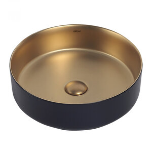 Изображение товара Раковина Abber Bequem AC2109BG 40 х 40 см, накладная, матовое золото с черным