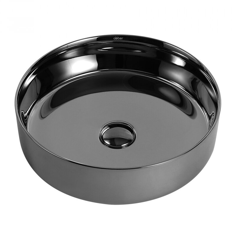 Изображение товара Раковина Abber Bequem AC2109GS 40x40 см накладная фаянс серебро