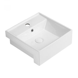 Изображение товара Раковина Abber Rechteck AC2208 41х41 см из фаянса с переливом белая