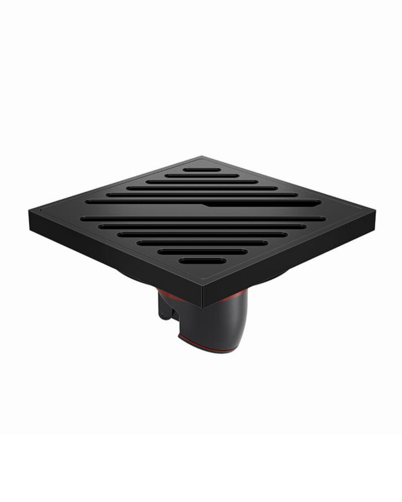 Изображение товара Душевой трап Orange OT01-008b 10x10 см черный латунь современный дизайн