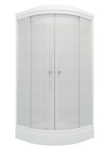 Изображение товара Душевая кабина Maroni Quadro SR90L-LN-DN4 90 x 90 см, четверть круга, стекло прозрачное с рисунком, профиль белый, 465919