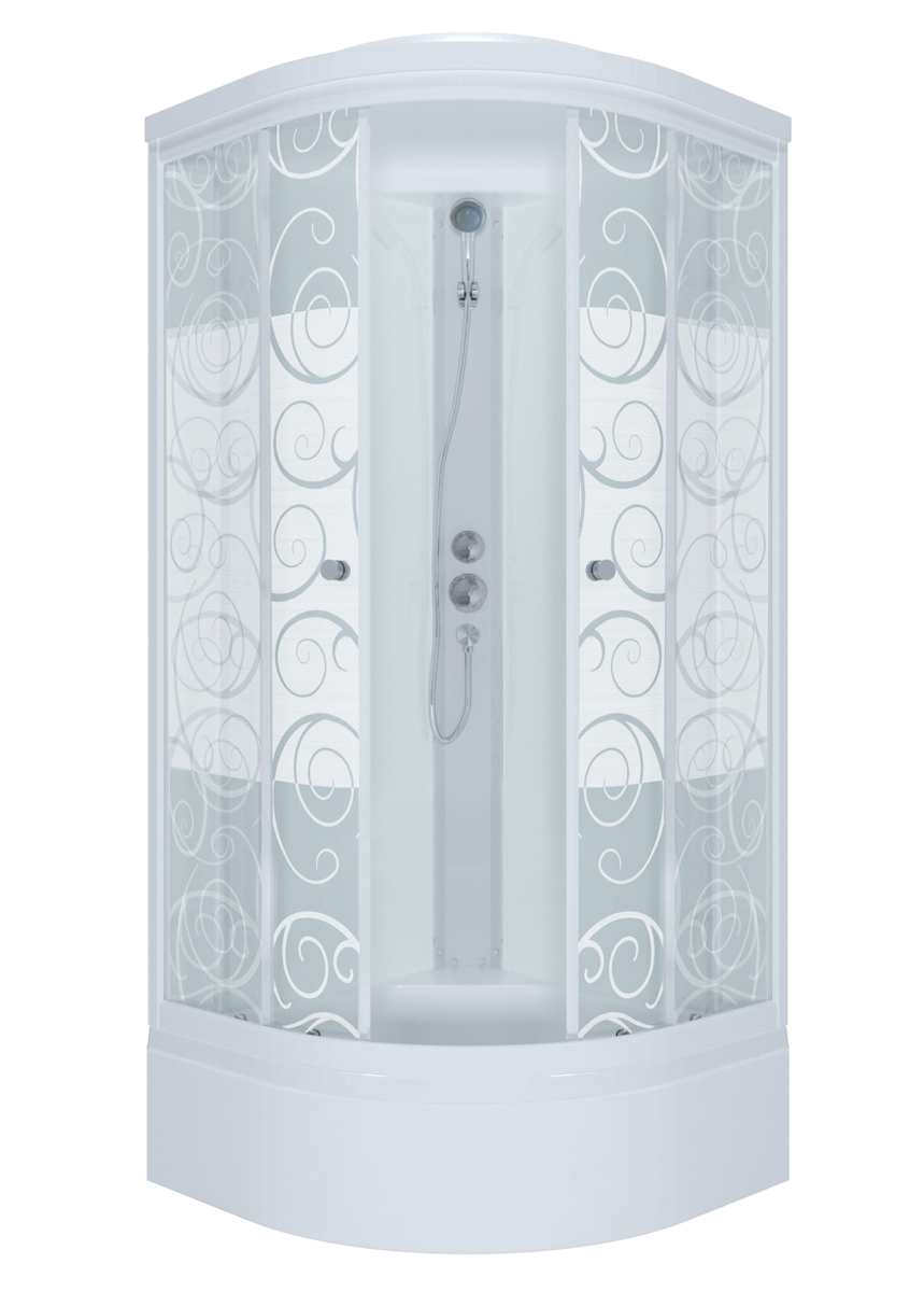 Изображение товара Душевая кабина Maroni Fito SR90M-DRN-DN4 с крышей 90x90 см четверть круга