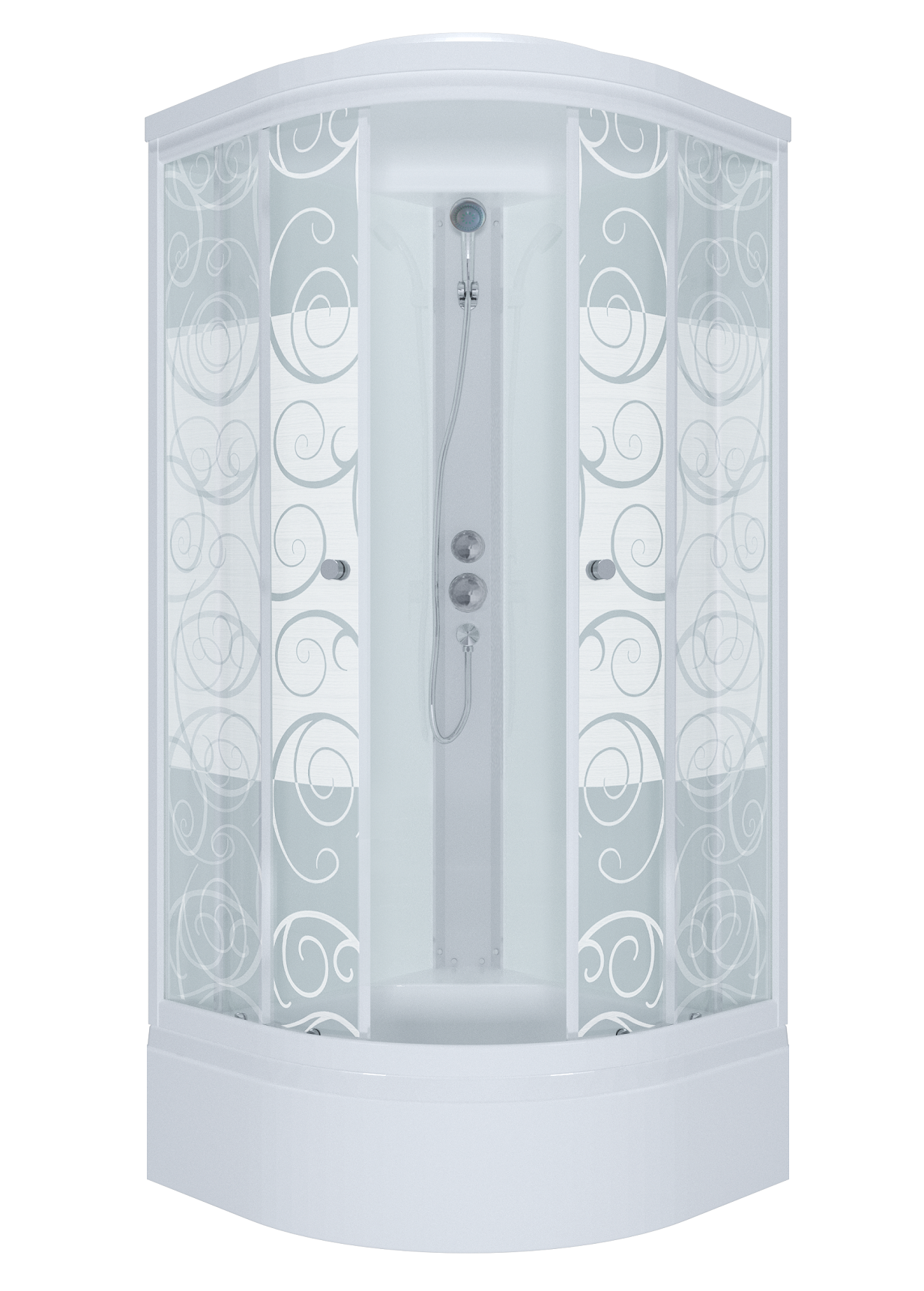 Изображение товара Душевая кабина Maroni Fito SR90M-DRN-DN4 с крышей 90x90 см четверть круга