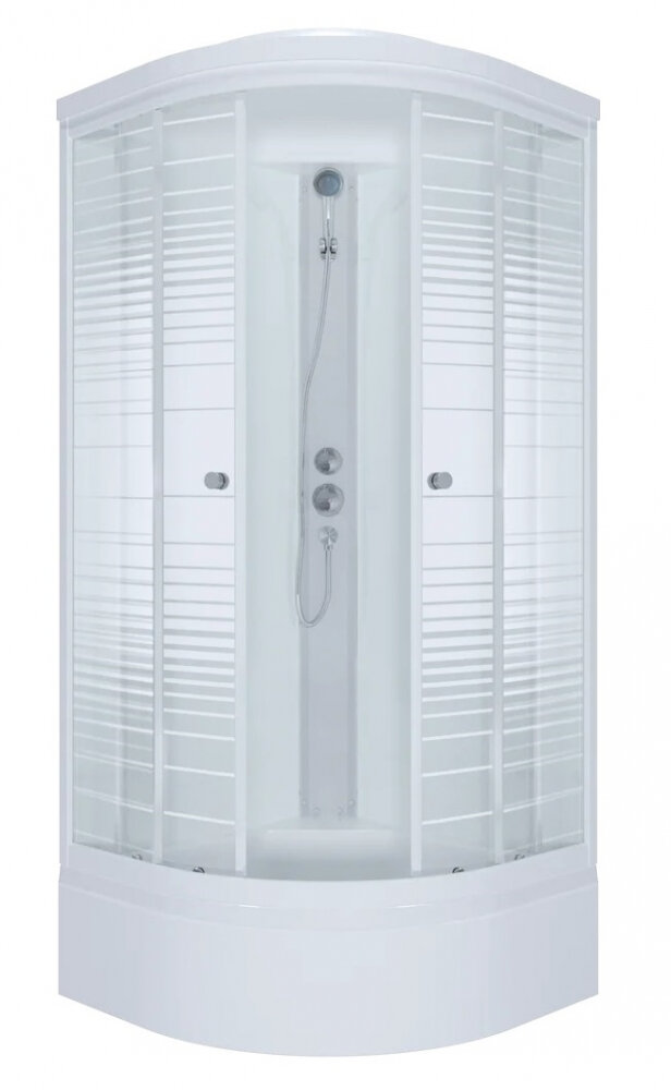 Изображение товара Душевая кабина Maroni Line SR100M-BND-DN4 100x100 см, четверть круга, стекло с рисунком