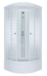 Изображение товара Душевая кабина Maroni Line SR90M-BND-DN4 90 x 90 см, четверть круга, стекло прозрачное с рисунком, профиль белый, 466167