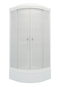 Изображение товара Душевая кабина Maroni Quadro SR100M-LN-DN4 100x100 см четверть круга стекло с рисунком белый профил