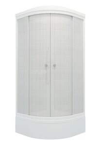 Изображение товара Душевая кабина Maroni Quadro SR90M-LN-DN4 90 x 90 см, четверть круга, стекло прозрачное с рисунком, профиль белый, 466168