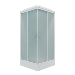 Изображение товара Душевая кабина Maroni Breeze SQ90L-GRS-DN4 90 x 90 см, квадратная, стекло рифленое, профиль белый, 465920