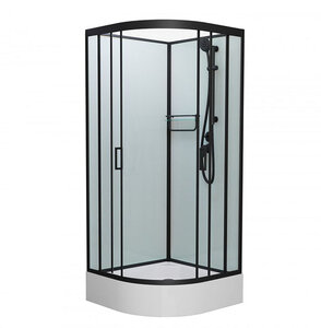 Изображение товара Душевая кабина Frank F400/1 Black без крыши 100x100 см средний поддон стильный дизайн Изображение товара Душевая кабина Frank F400/1 Black без крыши 100x100 см средний поддон стильный дизайн