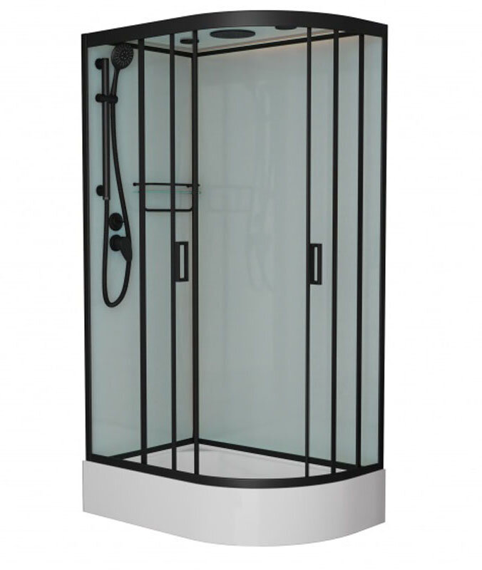Изображение товара Душевая кабина Frank F412/1 L/R М Black 120x80 со стеклянной крышей