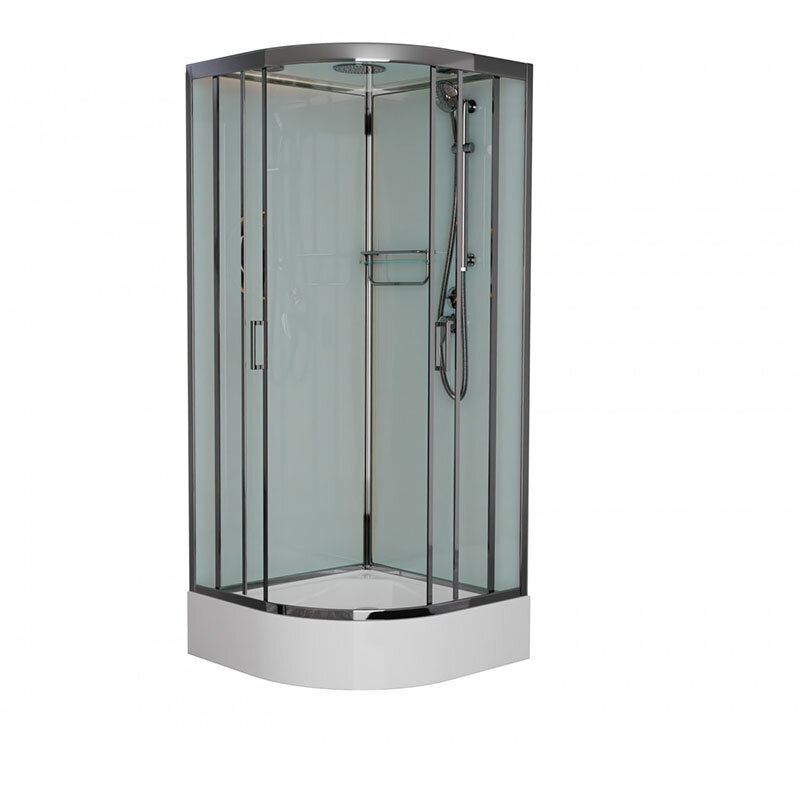 Изображение товара Душевая кабина Frank F400/1 М Brilliant 100 х 100 см, средний поддон, стекла матовые, профиль хром, 20096