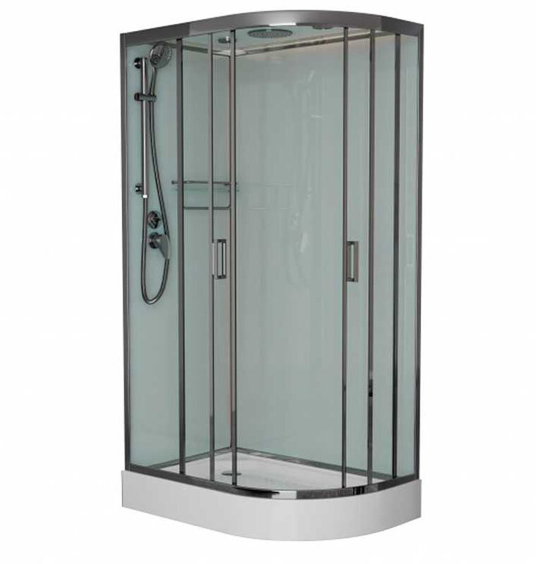 Изображение товара Душевая кабина Frank F412/1 L/R Brilliant 120 х 80 см, средний поддон, стекла прозрачные, профиль хром, 179009/181009