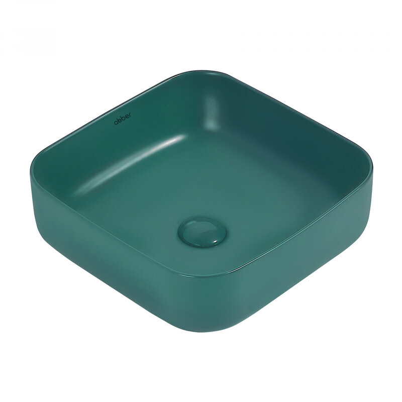 Изображение товара Раковина Abber Rechteck AC2211MBG 38 х 38 см, накладная, темно-зеленая матовая