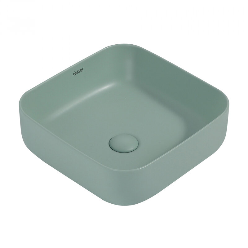 Изображение товара Раковина Abber Rechteck AC2211MCG 38 х 38 см, накладная, светло-зеленая матовая