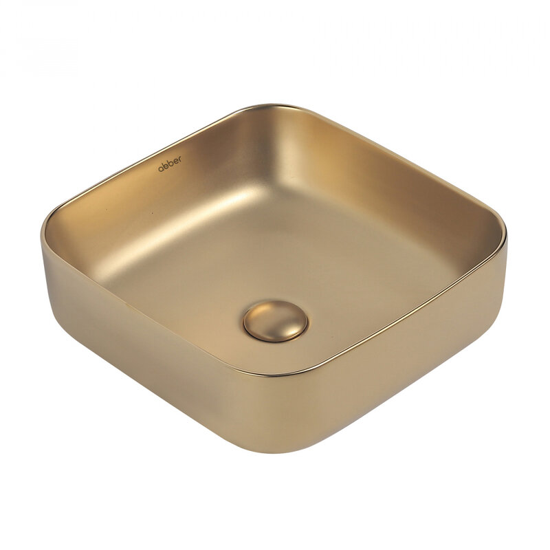 Изображение товара Раковина Abber Rechteck AC2211MMG 38 х 38 см, накладная, золото матовое