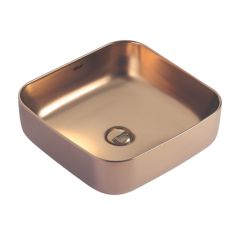 Изображение товара Раковина Abber Rechteck AC2211MRG 38 х 38 см, накладная, розовое золото матовое