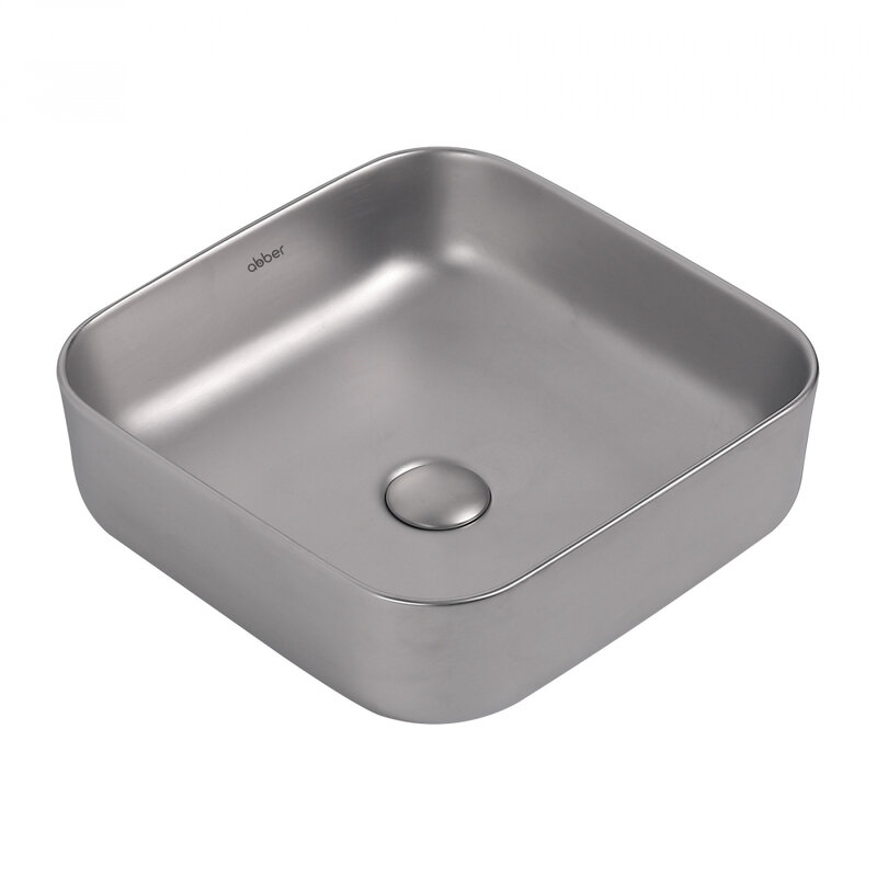 Изображение товара Раковина Abber Rechteck AC2211MS 38х38 см, угловая, матовое серебро
