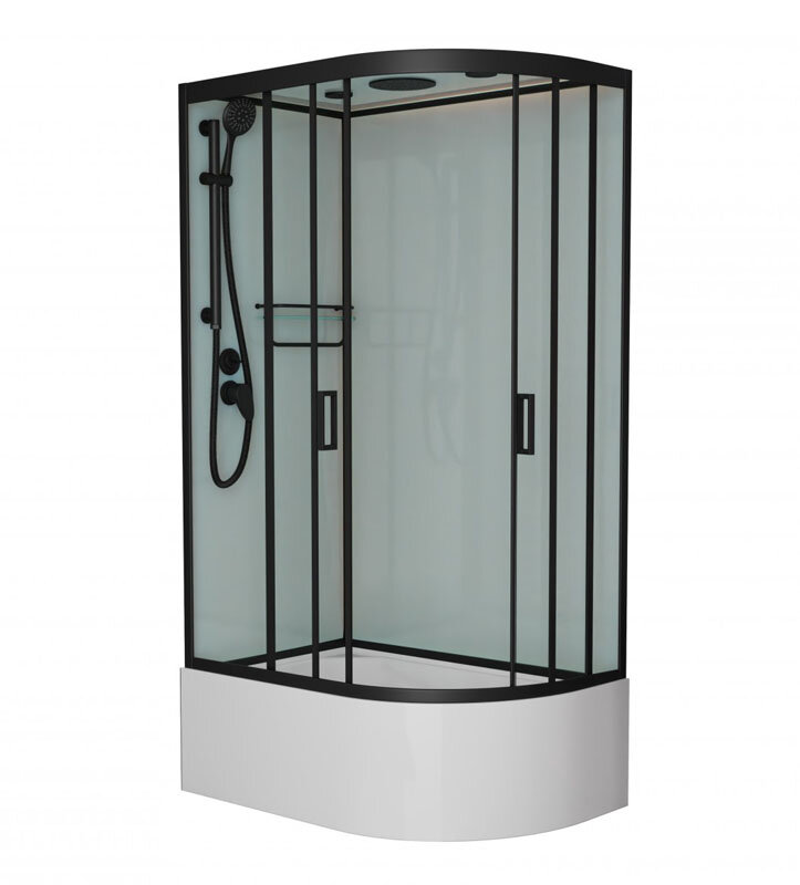 Изображение товара Душевая кабина Frank F412/2L/R Black 120x80 с высоким поддоном стекла Германия