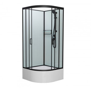 Изображение товара Душевая кабина Frank F409/2 Black без крыши, 90 х 90 см, высокий поддон, стекла прозрачные, профиль черный, 148009