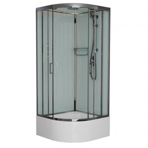 Изображение товара Душевая кабина Frank F400/2 Brilliant 100 х 100 см, высокий поддон, стекла прозрачные, профиль хром, 185009