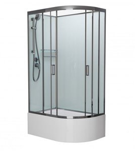 Изображение товара Душевая кабина Frank F412/2L/R Brilliant без крыши, 120 x 80 см, высокий поддон, стекла прозрачные, профиль хром, 188009/190009