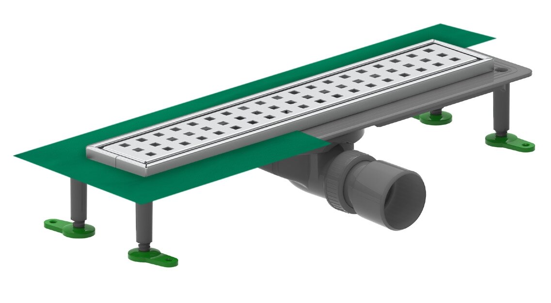 Изображение товара Дренажный канал Ctesi Way Square 60 см решетка хром нержавеющая сталь