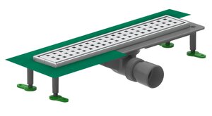 Изображение товара Дренажный канал Ctesi Way Square 60 см решетка хром нержавеющая сталь