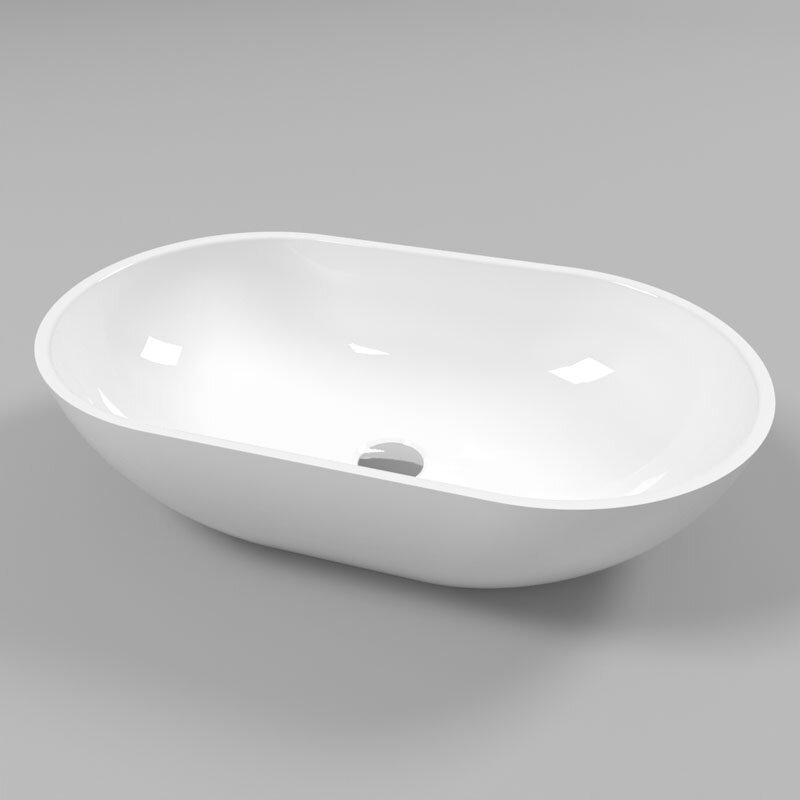 Изображение товара Раковина Whitecross Amber 60 х 35 см накладная овальная белая глянец