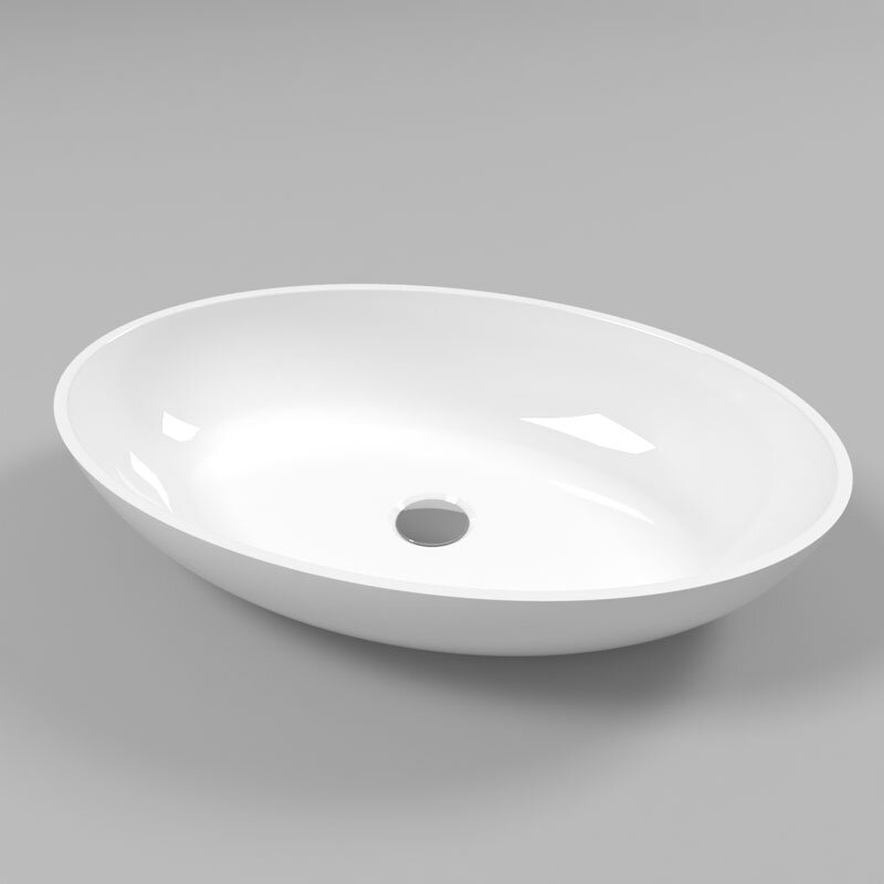 Изображение товара Раковина Whitecross Citrine 60 х 40 см овальная накладная белая глянец