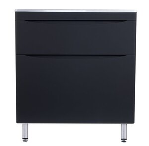 Изображение товара Тумба под раковину Style Line Бергамо мини 90 Люкс антискрейтч Plus, 90 см, напольная, черный, СС-00002363