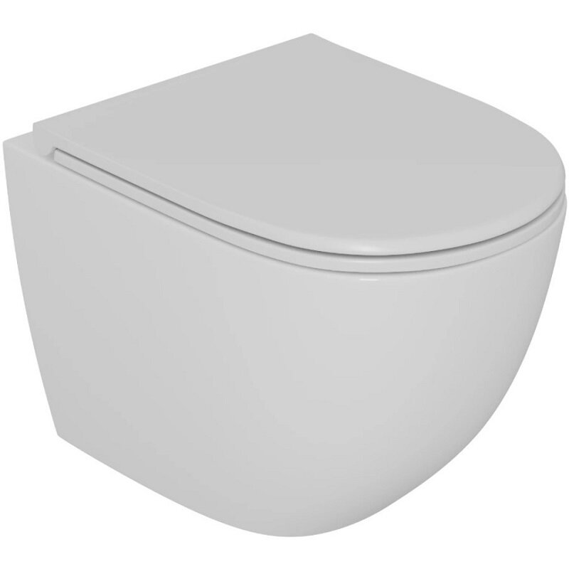 Изображение товара Подвесной безободковый унитаз D&K Matrix DT1396016 с сиденьем микролифт белый